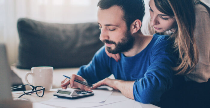 couple looking at finances