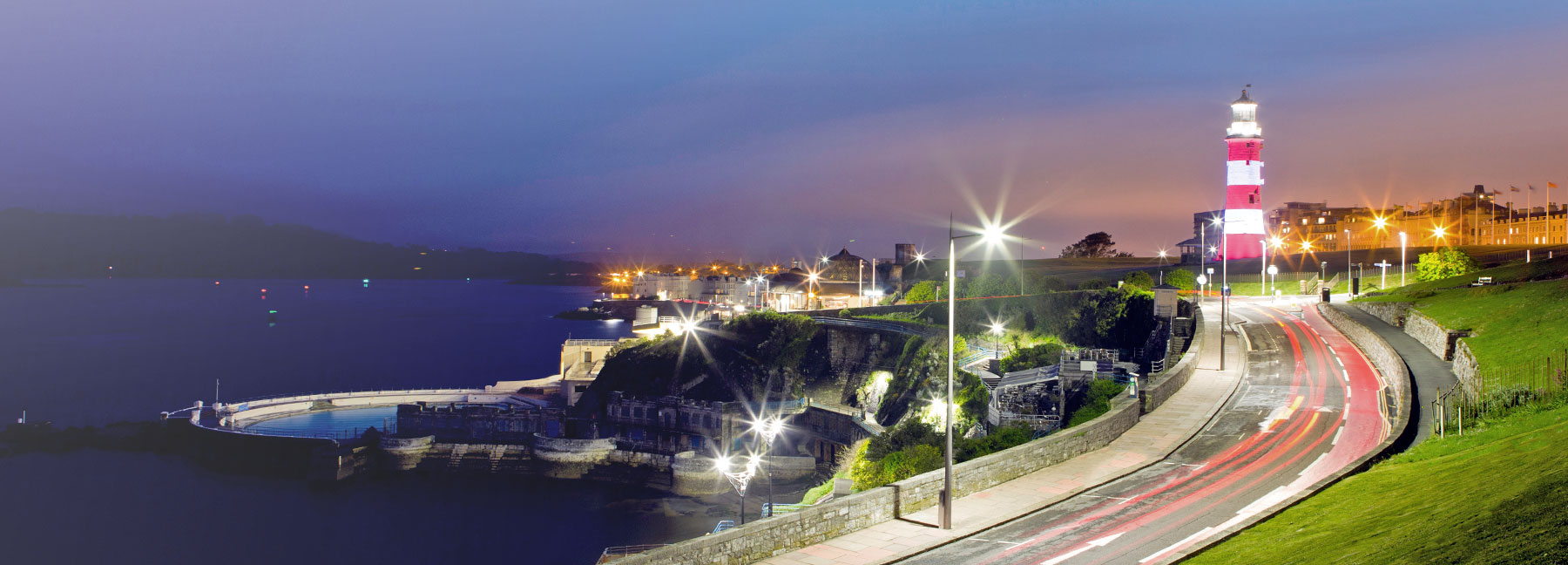 Plymouth Hoe seafront, with Smeatons Tower