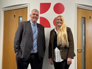 photo of Andy and Ellen in Torquay office.